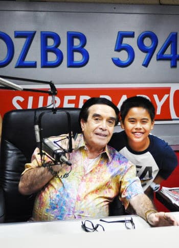 Sam and Mr. Moreno at his Radio Station 