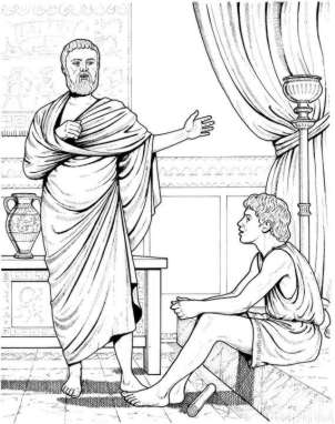 Alexander, as a boy, listening to Aristotle