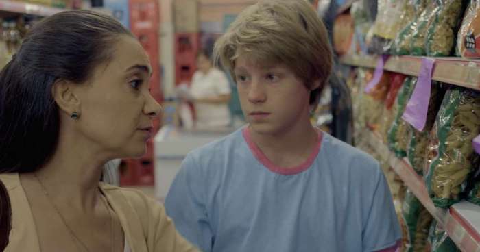 Felipe Szumik as Felipe in a tense moment with his mother in the 2023 Argentine Coming-of-Age drama Felipe.